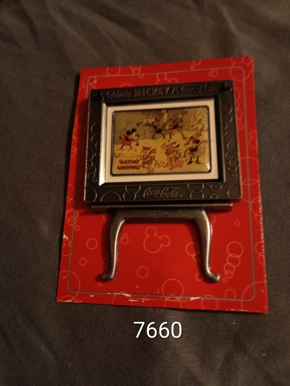 Coca Cola Silver-Tone Mickey Easel